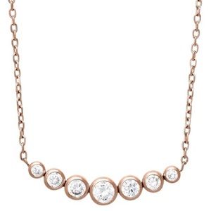 Michael Kors Rose Gold Crystal Pendant Necklace